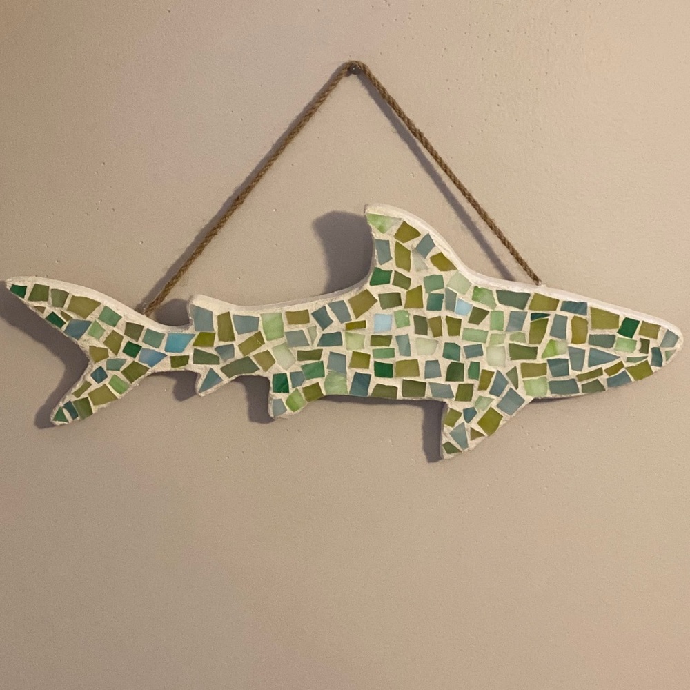 Sea Glass Shark Wall Accent